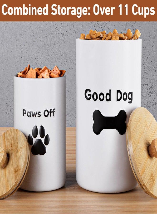 HB Design Co. Dog Treat Container Airtight Set of 2 - 9x5 & 7x4 inch Ceramic Dog Treat Jars for Kitchen Counter with Airtight Lids - 11 Cup Capacity Pet Treat Container Set - Doggie Cookie Jar - Big Treats Canister - Image 4